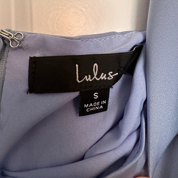 Lulus “Meant to Be Together Light Blue Satin One-Shoulder Mini Dress” NWT - Picture 4 of 6